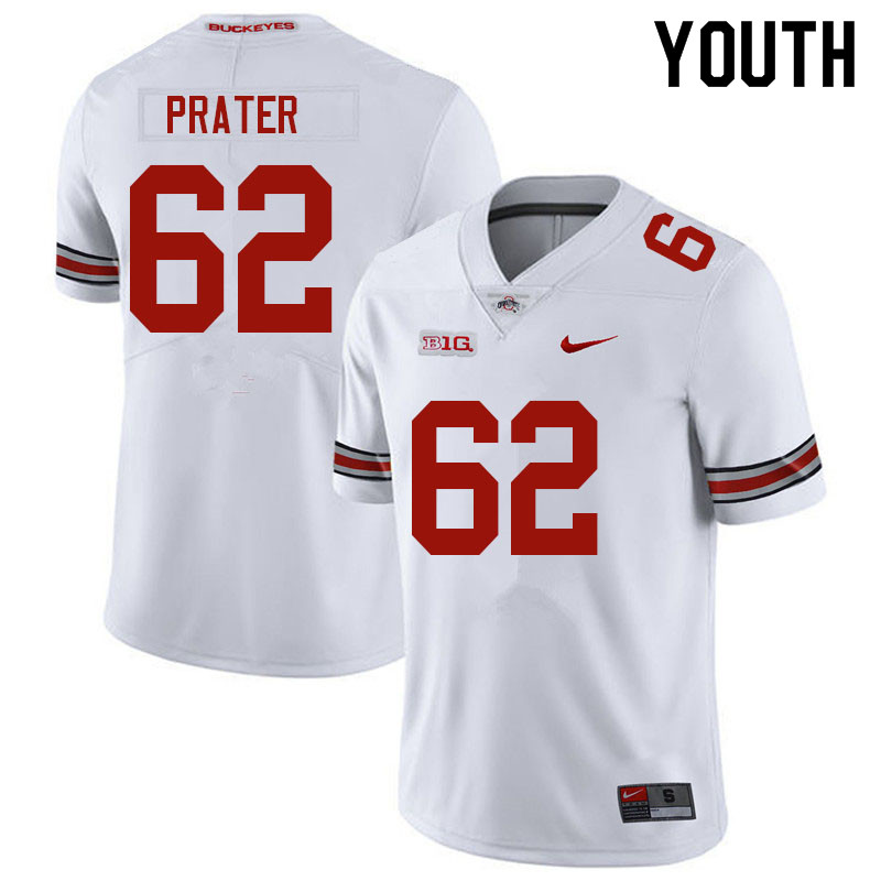 Youth #62 Bryce Prater Ohio State Buckeyes College Football Jerseys Sale-White